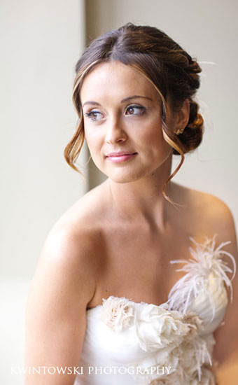 Modern bride with a bun hairstyles